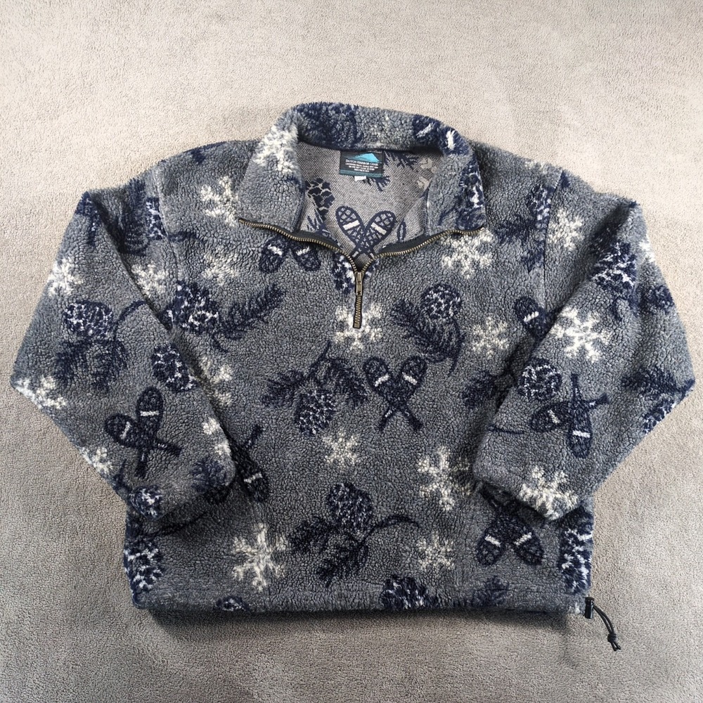 Vintage 90s Dutch Harbor Fleece Jacket Womens Large Gray Winter Snow USA Made